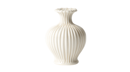 A glazed mini vase with ridged neck variant 5850, white background --ar 16:9