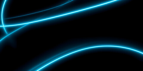 Dark abstract background with red neon glowing lines. Bold neon blue light trails on a dark surface, creating a striking and futuristic effect. Perfect for tech, digital design themes