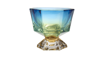 A tinted crystal cup with geometric base variant 9515, white background --ar 16:9
