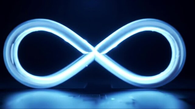Bright Blue Infinity Symbol on Grid