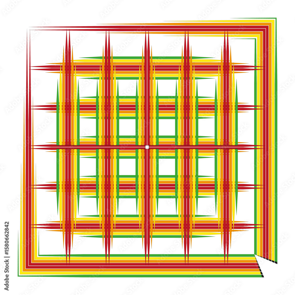Poster square line pattern. abstract brush strokes. distressed geometric texture. vector art background.