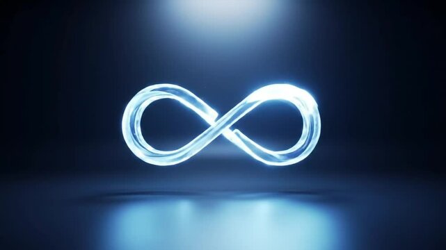 Dynamic White Neon Infinity Symbol