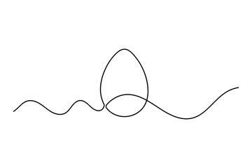 Egg icon continuous one line drawing and minimalist style isolate outline illustration