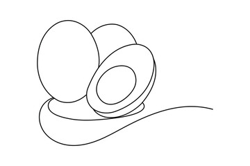 Egg icon continuous one line drawing and minimalist style isolate outline illustration