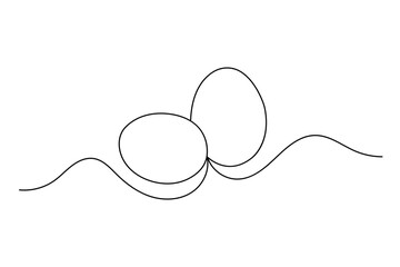 Egg icon continuous one line drawing and minimalist style isolate outline illustration