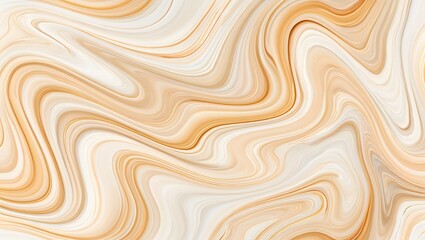Abstract Fluid Art Swirls - Cream and Gold Texture Background