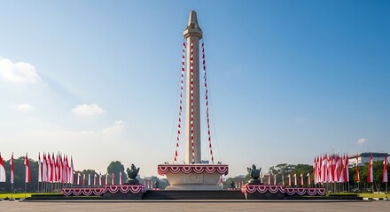 Explore the Iconic Monas Monument A symbol of Indonesian independence against a clear sky.