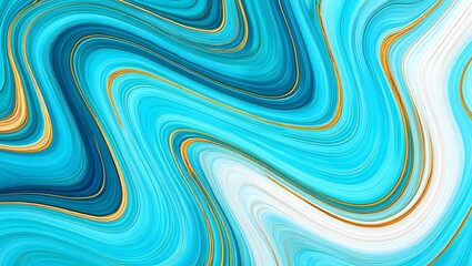 Abstract Blue and Gold Swirl Pattern Background