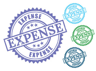 Accounting Expense Stamp Pack, Grunge Style Financial Label Collection  