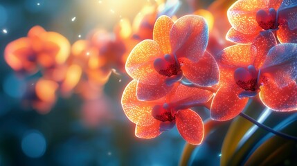 Vibrant Orange Orchids Glow With