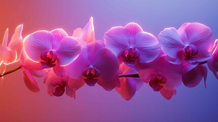 Elegant Pink Orchids Glowing Under