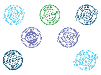 Diverse Expense Grunge Rubber Stamp Collection, Financial Cost Vector Set