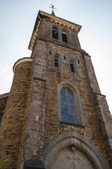 Fototapeta premium Outside of an old abandoned church somewhere in Belgium.