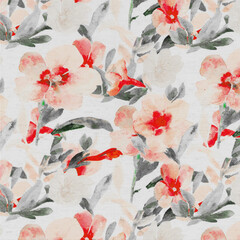 Colorful Botanical All Over Pattern with Texture Design