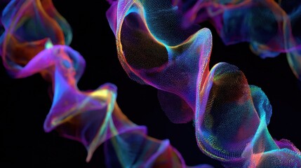 Abstract visualization of DNA sequences in vivid tones and fluid motion