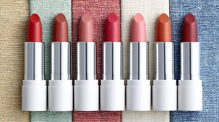 High-Quality Photograph of Lipstick Tubes on Textured Background