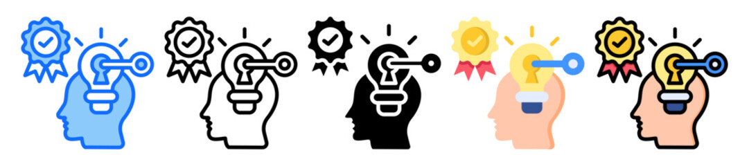 Intellectual Property icon Multi Style Vector Illustration