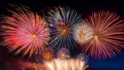 fireworks display illuminates the night sky