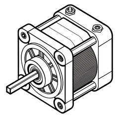 illustration of a black and white digital camera
