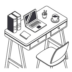 illustration of a chair and a table