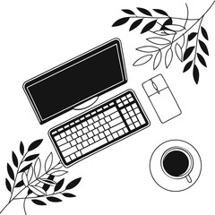 vector illustration of a computer