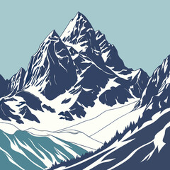 vector illustration of a mountain landscape