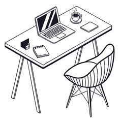 desk with a chair