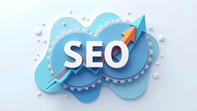 Robust 3d SEO optimization icon gear graph