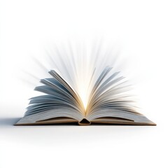Fototapeta premium Open book radiating light, illuminating knowledge and wisdom.