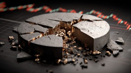 Circular metallic robot vacuum cleaner with broken parts and debris on dark floor with red and green wires in background, close-up