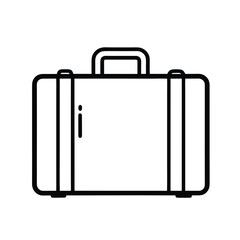 Single-line suitcase icon on white background. High-quality editable stroke black vector for mobile apps, web design, and online shops.