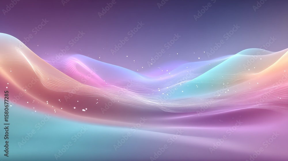 Poster abstract flowing light waves with colorful gradient smooth motion background for digital art design 