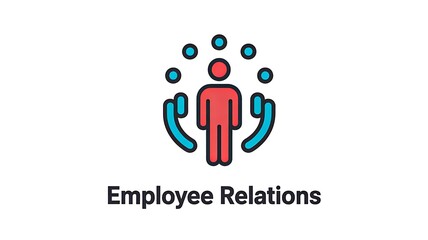 employee relations concept with human resources communication teamwork and management icon  
