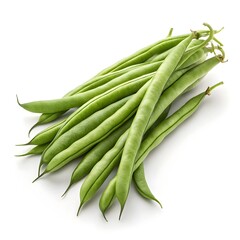 Fototapeta premium Snake Beans Fresh Long Yard Vegetable Isolated White Background