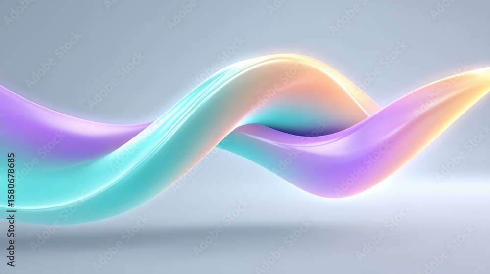 Poster vibrant abstract wave design with smooth curves and gradient colors in a minimalist modern style for
