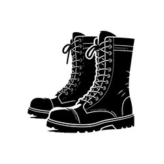 combat boot silhouette , combat boot vector