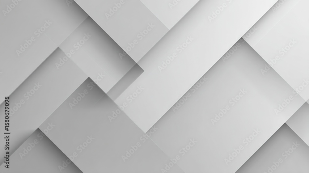 Poster abstract modern geometric background with overlapping layers in shades of gray and white for design 