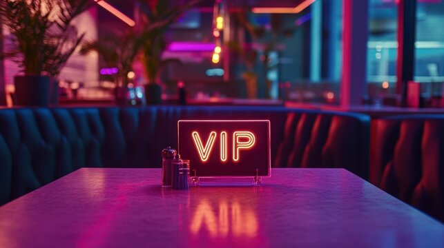 VIP Sign on a Restaurant Table Marker
