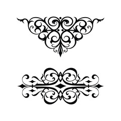 Set of vintage baroque filigree ornamental,