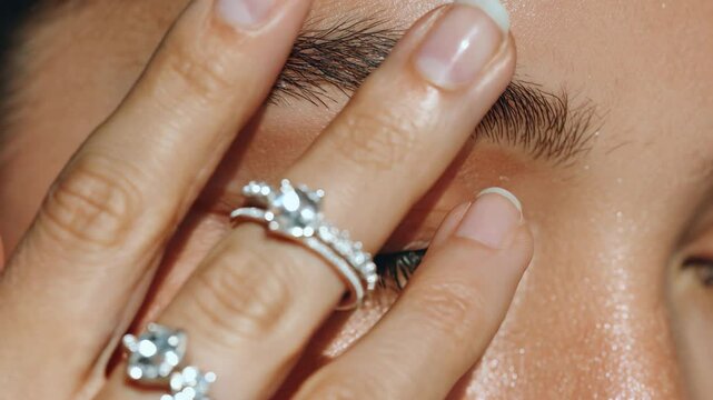 Close up of a young beautiful model woman 