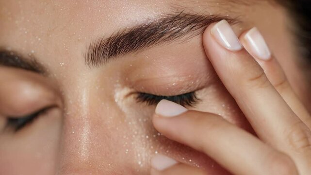 close up of a woman with beautiful eye and skin
