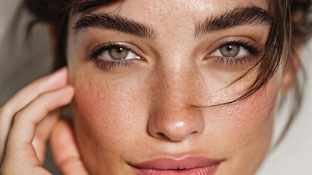 closeup portrait of a young fashion woman