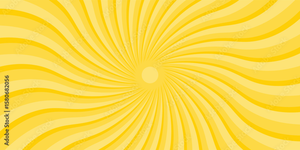 Poster yellow abstract background with light of sunburst. yellow starburst with halftone. sun ray retro bac