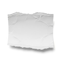 Torn White Paper Piece Crumpled Texture Irregular Edges