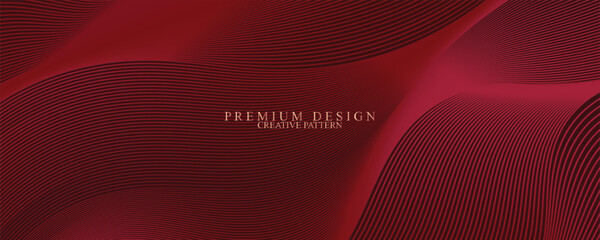 Contemporary technology cover design set. Luxury background with red line pattern (guilloche curves). Premium vector tech backdrop for business layout, digital certificate, formal brochure template