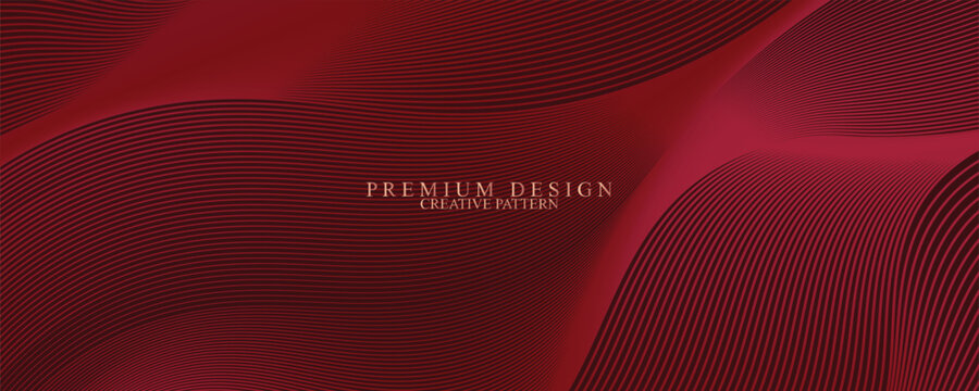 Contemporary technology cover design set. Luxury background with red line pattern (guilloche curves). Premium vector tech backdrop for business layout, digital certificate, formal brochure template