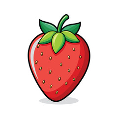 Obraz premium Cute Anime Style Strawberry Illustration