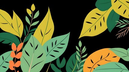 Abstract art nature background vector. Modern shape line art wallpaper. Boho foliage botanical tropical leaves and floral pattern design for summer sale banner , wall art, prints and fabrics.