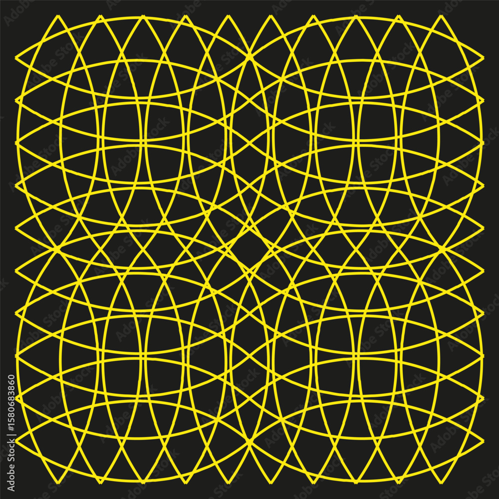 Poster yellow arch pattern. geometric grid design. intersecting line illustration. vector abstract backgrou
