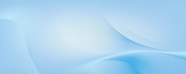 Deep sky blue gradient abstract background with stripes curve line vector image